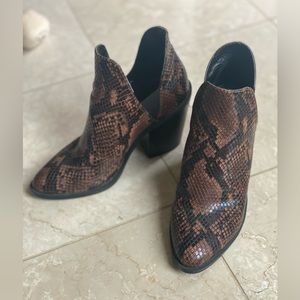 Steve Madden faux snakeskin bootie
